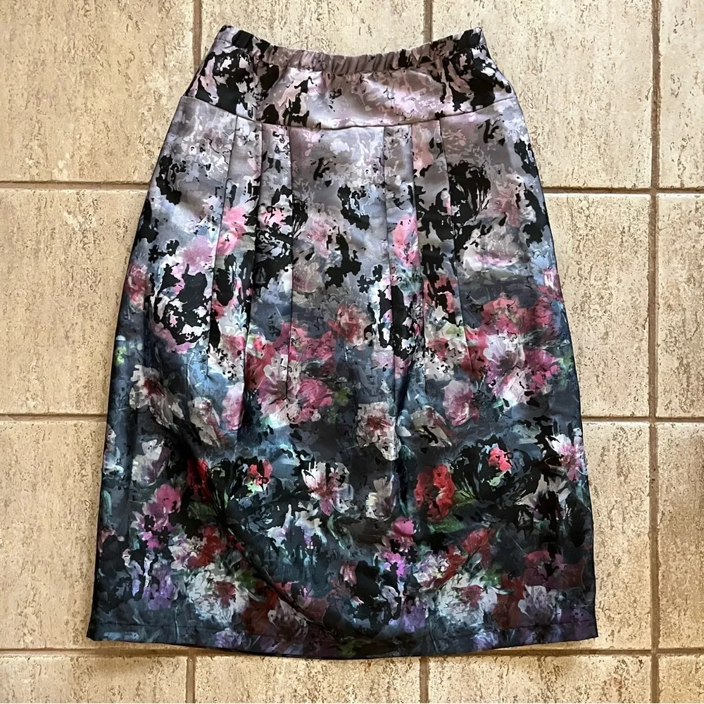 Soft Surroundings Maxi Skirt Petite Medium Floral Jacquard Dark Fairy Whimsigoth
